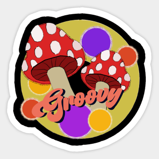 Groovy Mushroom design Sticker